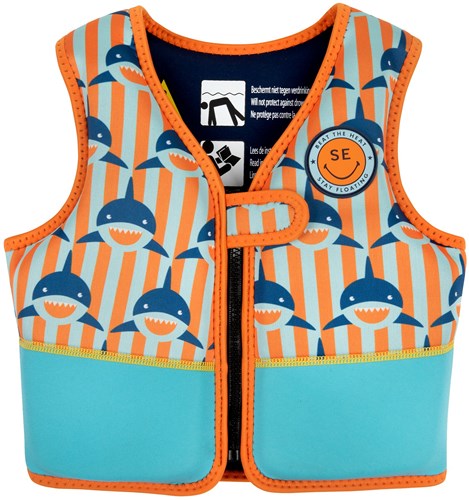 Swim Essentials chaleco de natación niño tiburón 2-3 años naranja-azul-3