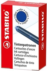 STABILO inkt cartridges (blauw, uitwisbaar) in 6 stuks doosje