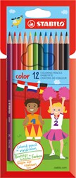 Stabilo estuche lápices de colores 12 colores - colores intensos