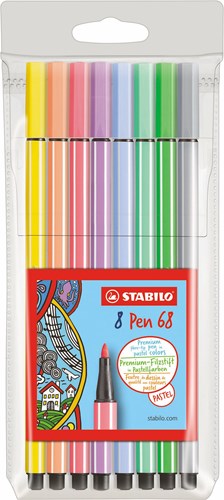 Stabilo estuche premium rotuladores 8 colores pastel pen 68