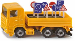 Siku camión de juguete con señales de tráfico - mantenimiento de carreteras