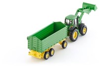 Siku tractor de juguete John Deere con cargador frontal y remolque 1:87-2