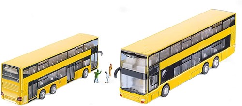 Siku autobús de dos pisos MAN modelo de juguete 1:87 amarillo con neumáticos de goma-2