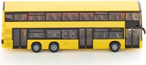 Siku autobús de dos pisos MAN modelo de juguete 1:87 amarillo con neumáticos de goma-3