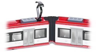 Siku tranvía juguete rojo-blanco modelo a escala 1:87 con detalles-3