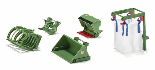 Siku set de accesorios para cargador frontal 1:32 - expansión tractor juguete-3