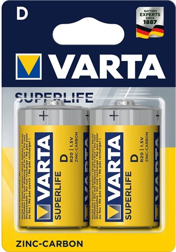 Varta pila D Superlife - 2 unidades 1,5V pilas zinc-carbón