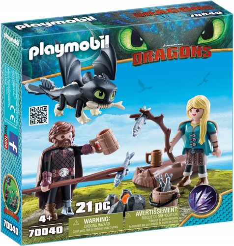 Playmobil Dragons Hiccup and Astrid with Baby Dragon figura de construcción
