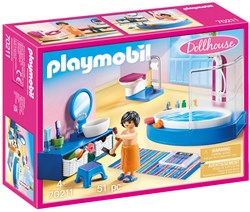 Playmobil Dollhouse set de baño de juguete con bañera y accesorios