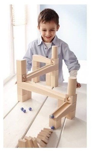 Haba circuito de canicas de madera set inicial - caja base - juguete sostenible-2