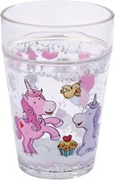 Haba vaso con purpurina unicornio para niños con brillos 250ml