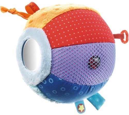 Haba pelota de descubrimiento juguete para bebé con espejo y sonajero - colorida-3