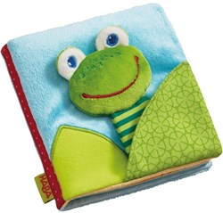 Haba libro de tela para bebés Rana mágica - libro sensorial interactivo para bebés