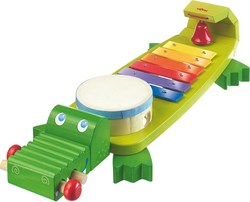 Haba juguetes musicales - Cocodrilo sonoro set de instrumentos de madera para niños
