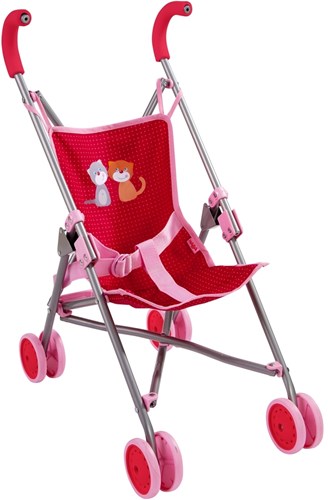 Haba carrito para muñecas Jule - cochecito para muñecas con cinturón ajustable
