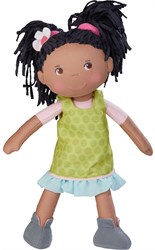 Haba muñeca Cari - muñeca bebé suave 30cm con ropa y pelo
