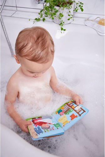 Haba libro de baño granja Día de lavado cerdito vaca juguete de baño-2