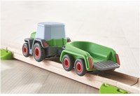 Haba tractor con remolque - juguete de granja de madera para niños-2