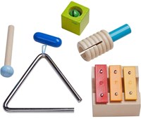 Haba set musical set de sonidos madera metal colorido para niños-2