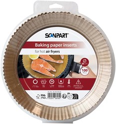 ScanPart Papel de horno para airfryer redondo 20cm 100 unidades antiadherente