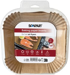 ScanPart papel de hornear para airfryer cuadrado 16x16cm 100 unidades antiadherente