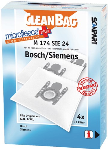 CleanBag bolsas aspiradora 4 unidades - Bosch Siemens GXL GXXL GAL - con filtro