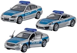 Goki coche de policía de metal juguete con motor de retroceso 1:34-39
