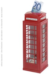 Goki hucha cabina telefónica roja metal money box