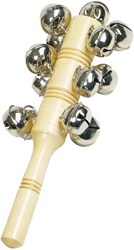 Goki instrumento musical de madera palo con 13 cascabeles - juguete musical