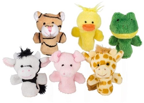 Goki Set de Marionetas de Dedo de Animales de Peluche - 6 piezas - Juguete Educativo