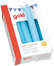 Goki velas de cumpleaños azules set - 10 piezas para tren de cumpleaños
