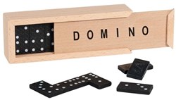 Goki juego de dominó caja de madera 28 fichas juguete clásico