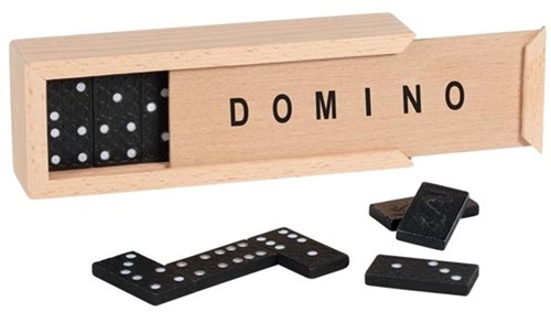 Goki juego de dominó caja de madera 28 fichas juguete clásico