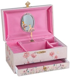 Goki caja de música joyero bailarina hada flores rosa