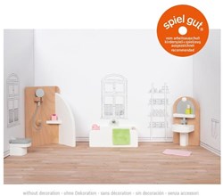 Goki muebles baño casa de muñecas set de madera 10 piezas