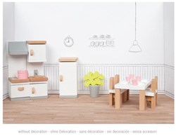 Goki muebles de casa de muñecas cocina accesorios madera 20 piezas