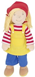 Goki muñeca de peluche Peggy Diggledey 40 cm muñeca multicolor
