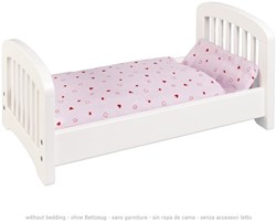 Goki cama de muñecas juguete de madera para muñecas bebé - rosa blanco