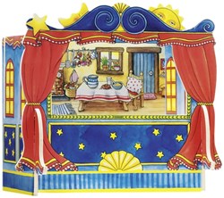 Goki teatro de marionetas de dedo - escenario de madera para niños