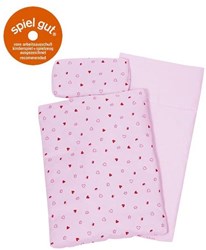Goki ropa de cama para muñecas - edredón y almohada rosa