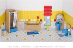 Goki baño casa de muñecas set muebles madera 17 piezas accesorios