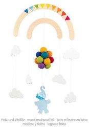 Goki móvil - móvil de madera para bebé elefantes nubes globos