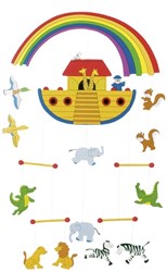 Goki móvil de madera habitación infantil Arca de Noé - juguete de madera colorido