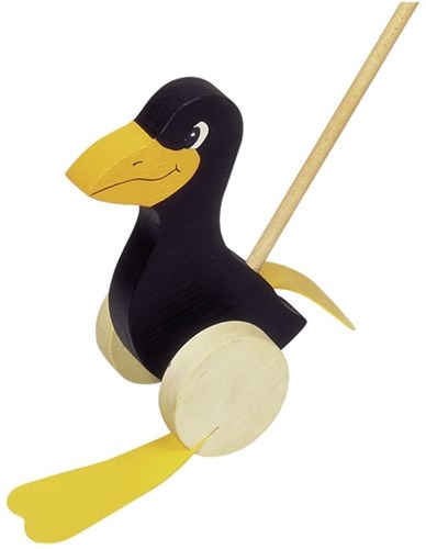 Goki cuervo de madera para empujar - juguete educativo motricidad