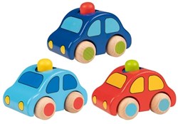 Goki vehículo de madera coche con bocina juguete FSC colores vivos