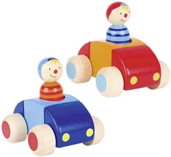 Goki vehículos de madera con conductor y claxon - coche de juguete
