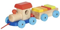 Goki tren de madera Marsella juguete con bloques de construcción