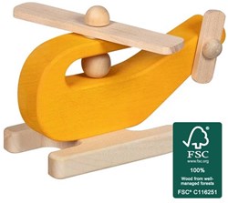 Goki helicóptero de juguete de madera - vehículo educativo para niños