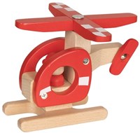 Goki helicóptero de juguete de madera rojo - madera FSC sostenible