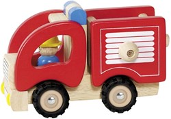 Goki camión de bomberos de madera juguete - vehículo robusto de madera